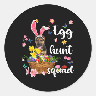 German Shepherd Happy Easter Day Easter Colorful E Classic Round Sticker