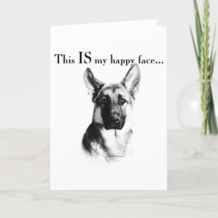 German Shepherd Happy Face Card