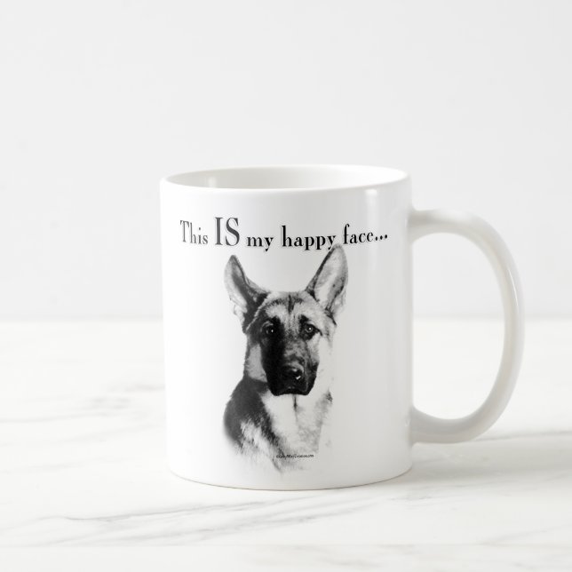 German Shepherd Happy Face Coffee Mug (Right)