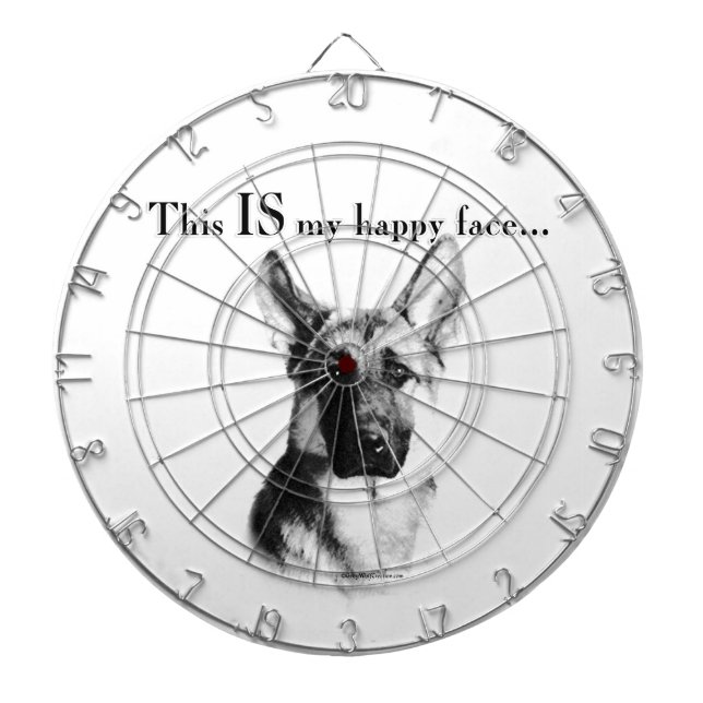 German Shepherd Happy Face Dartboard (Front)