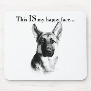 German Shepherd Happy Face Mouse Mat
