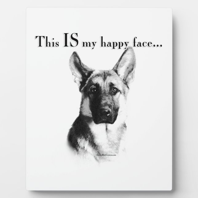 German Shepherd Happy Face Plaque (Front)