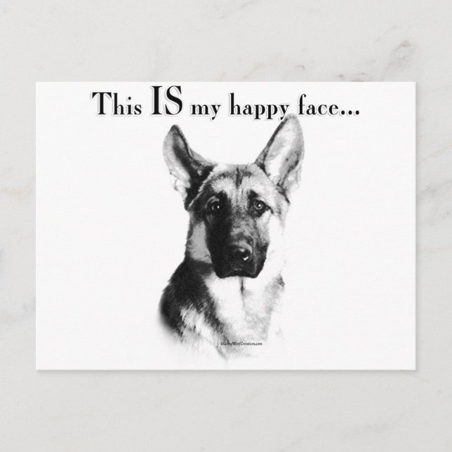 German Shepherd Happy Face Postcard (Front)