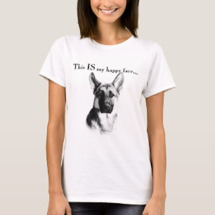 German Shepherd Happy Face T-Shirt