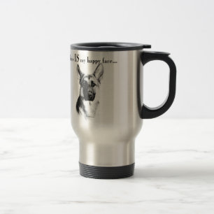 German Shepherd Happy Face Travel Mug