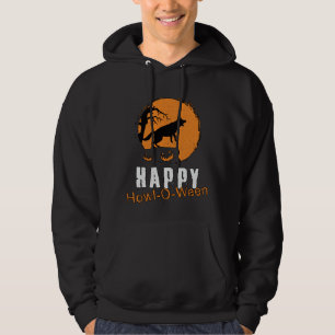 German Shepherd Happy Howl-O-Ween Vintage Funny Hoodie