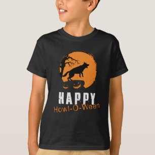 German Shepherd Happy Howl-O-Ween Vintage Funny T-Shirt