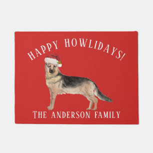 German Shepherd Happy Howlidays Christmas Doormat
