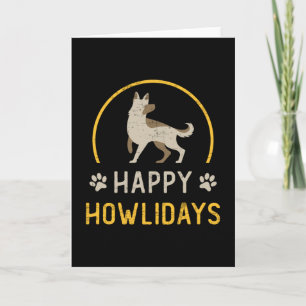 German Shepherd Happy Howlidays Dog Vintage Funny Card