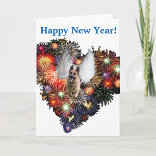 German Shepherd Happy New Year Greeting Card
