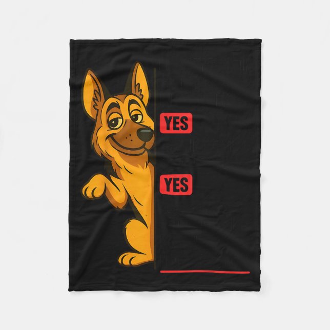 German Shepherd Has My Mouth Gotten Me In Trouble  Fleece Blanket (Front)