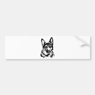 GERMAN SHEPHERD HEAD BUMPER STICKER