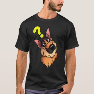 German Shepherd Head Tilt With Question Mark T-Shirt