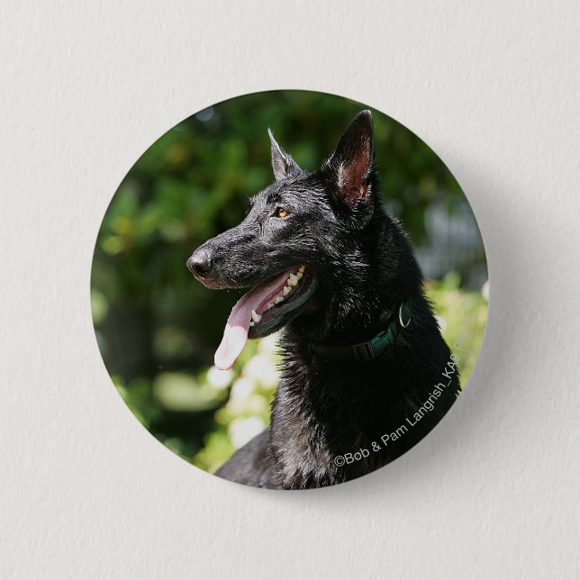 German Shepherd Headshot 2 6 Cm Round Badge (Front)