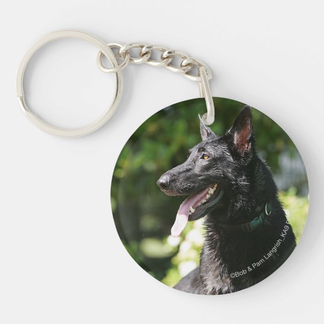 German Shepherd Headshot 2 Key Ring (Front)