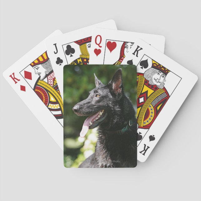 German Shepherd Headshot 2 Playing Cards (Back)