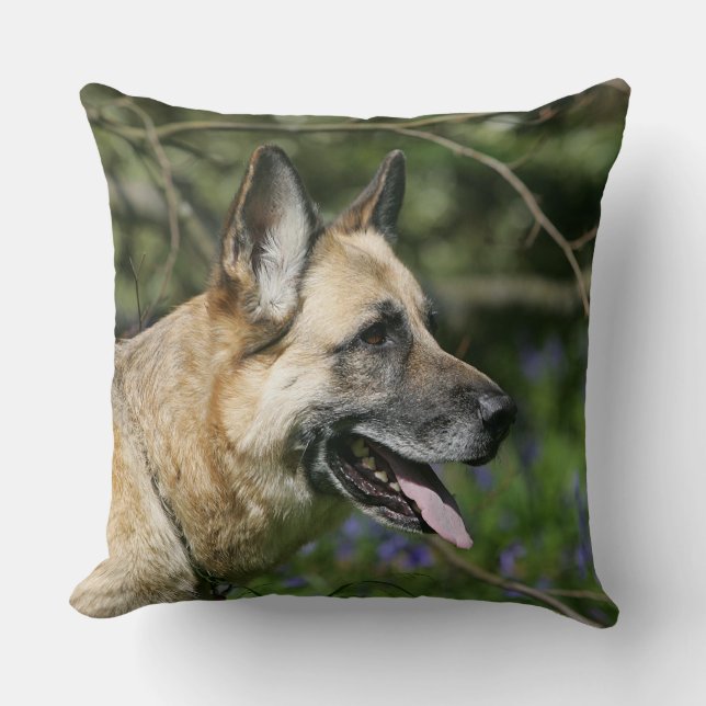German Shepherd Headshot 3 Cushion (Front)