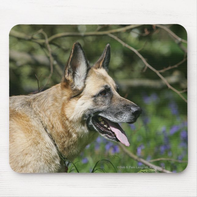 German Shepherd Headshot 3 Mouse Mat (Front)
