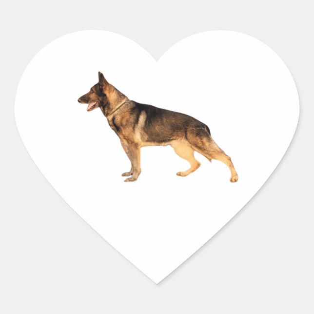 German shepherd Heart Sticker (Front)