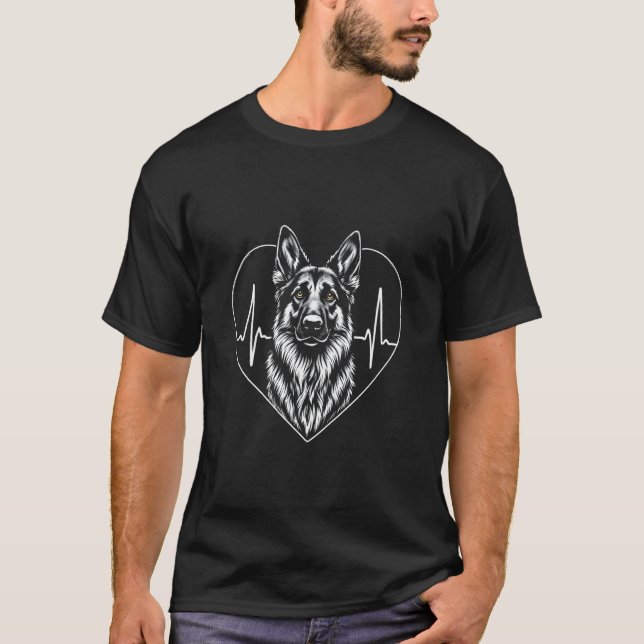 German Shepherd Heart T-Shirt (Front)