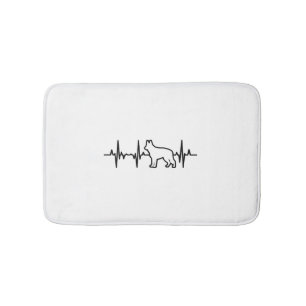 German Shepherd Heartbeat Bath Mat