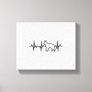 German Shepherd Heartbeat Canvas Print