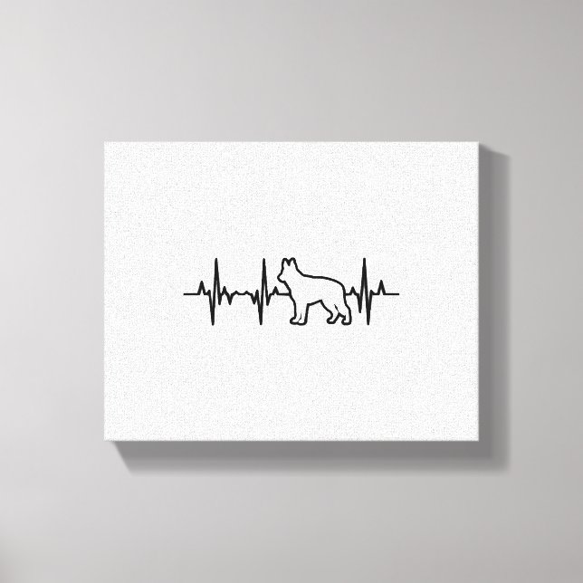 German Shepherd Heartbeat Canvas Print (Front)