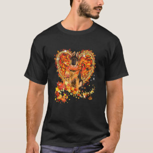 German Shepherd Hello Autumn Leaves Heart Fall Tha T-Shirt