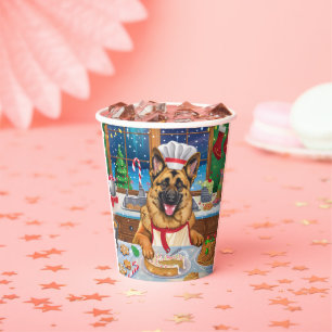 German Shepherd Holiday Baking: Festive Christmas Paper Cups