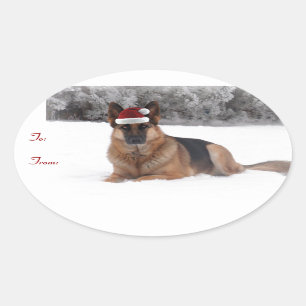 German Shepherd Holiday Gift Tags