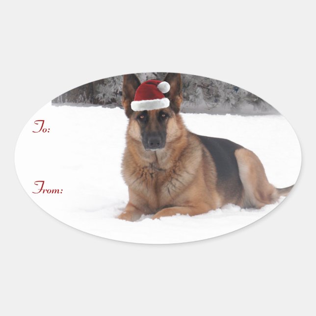 German Shepherd Holiday Gift Tags (Front)