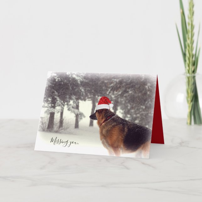 German Shepherd Holiday Greeting Card (Front)