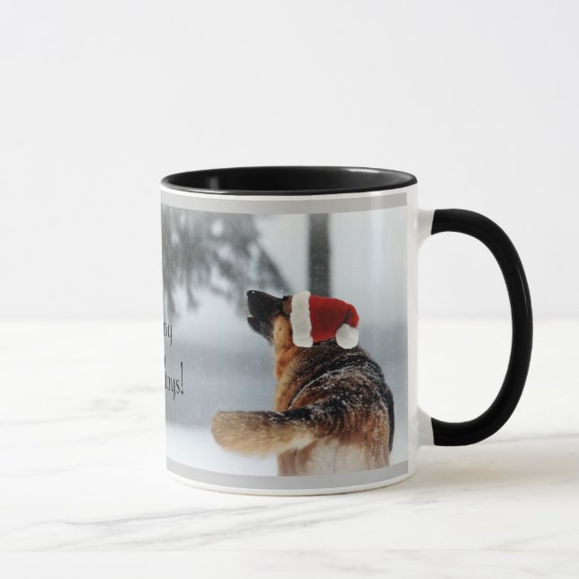 German Shepherd Holiday Photo Mug (Right)