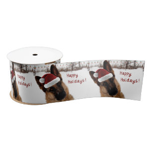 German Shepherd Holiday Satin Ribbon