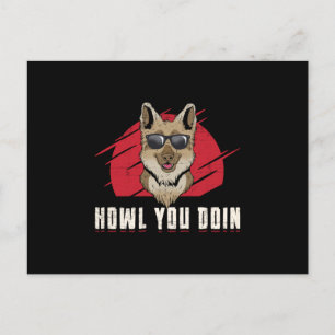 German Shepherd Howl You Doin Dog Vintage Funny Postcard