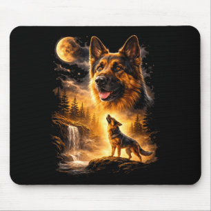German shepherd howling to the moon meme 90s anima mouse mat