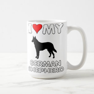 German Shepherd I Love Heart My Mug