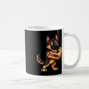 German Shepherd I Love Mum Funny Dog Tattoo Coffee Mug
