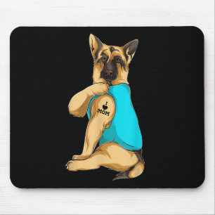 German Shepherd I Love Mum Tattoo Apparel Dog Mum Mouse Mat