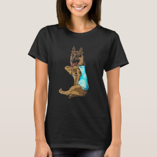 German Shepherd I Love Mum Tattoo Dog Mother Day T-Shirt
