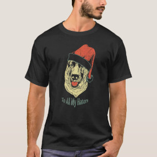 German Shepherd In A Santa Hat For Dog Vintage T-Shirt