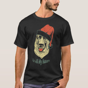 German Shepherd In A Santa Hat For Dog Vintage T-Shirt
