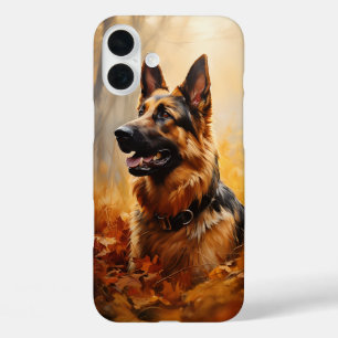 German Shepherd in Autumn iPhone 16 Plus Case