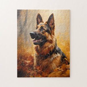 German Shepherd in Autumn Jigsaw Puzzle