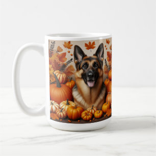 German Shepherd in Autumn Setting Coffee Mug