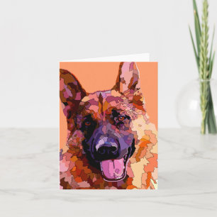 German Shepherd in Bright Colours Greeting Card