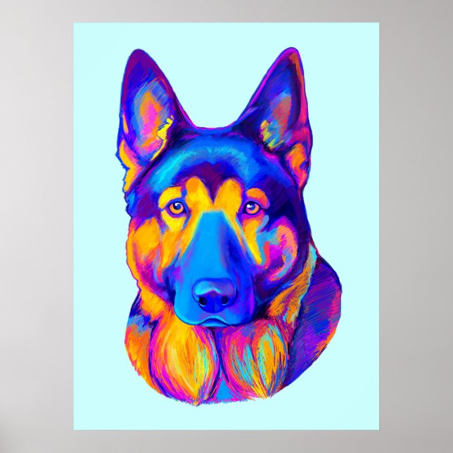 German Shepherd in Colours Poster (Front)