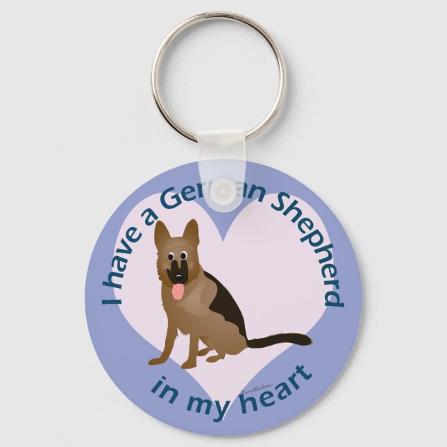 German Shepherd in My Heart Key Ring (Front)