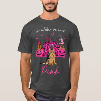 German Shepherd In October We Wear Pink Halloween T-Shirt