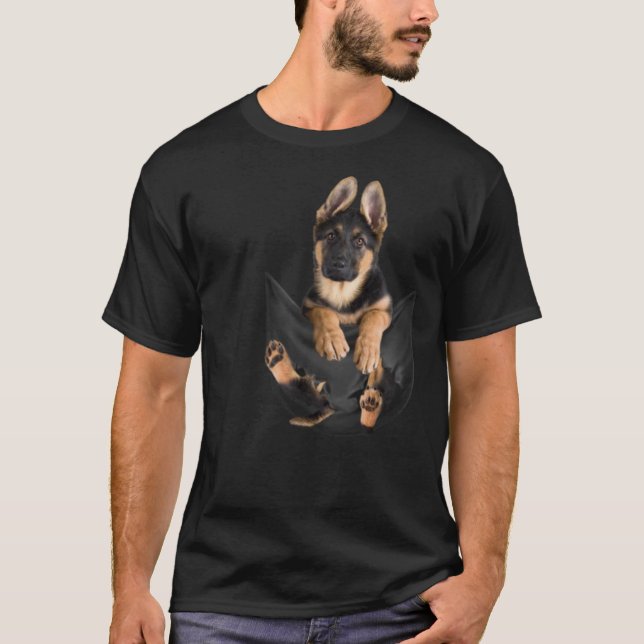 German Shepherd In Pocket Funny Dog Lover Gifts fu T-Shirt (Front)